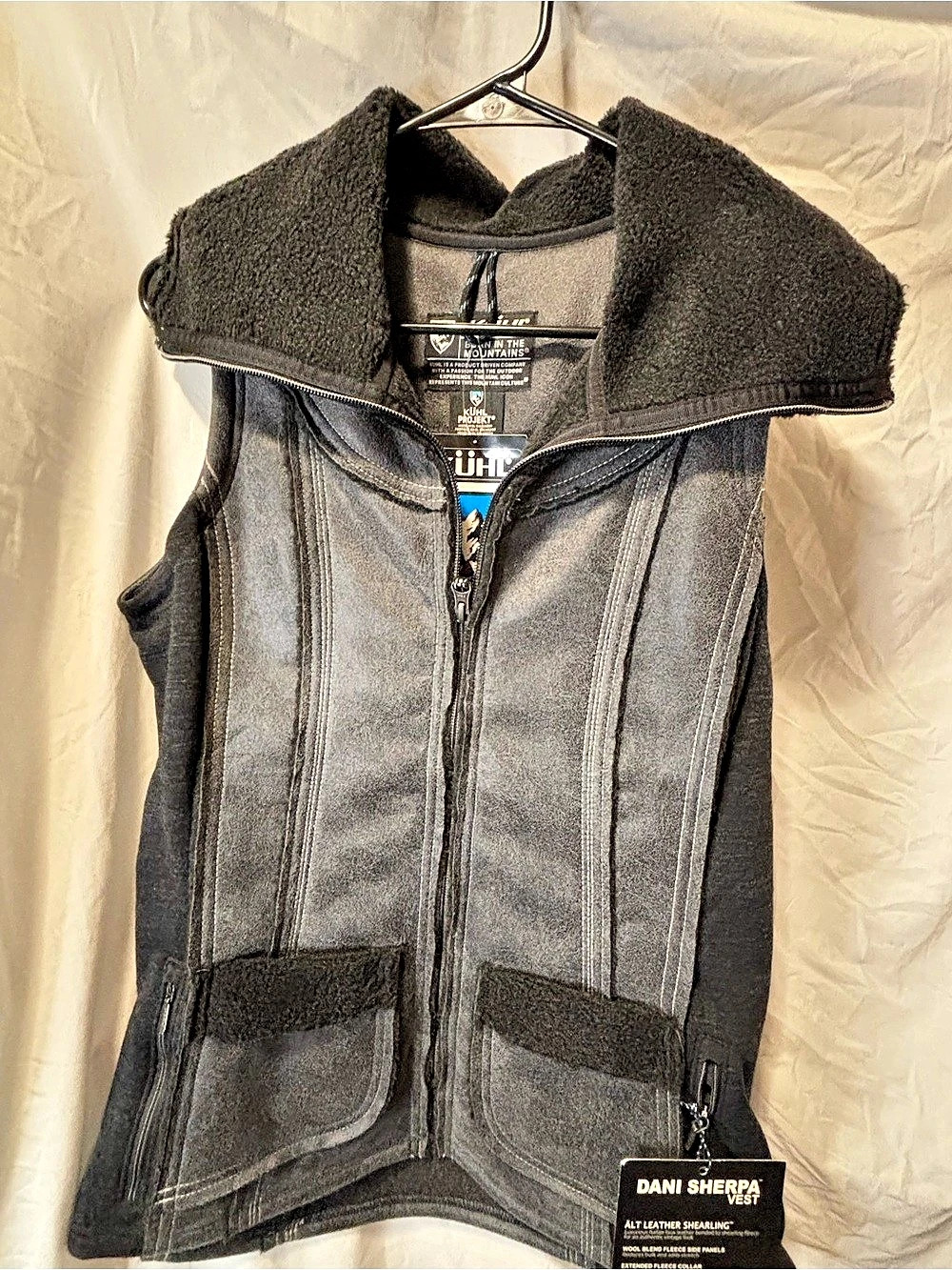 Kühl Dani Sherpa Vest Men'Small Wool Blend Sherpa Vest Size Small NWT